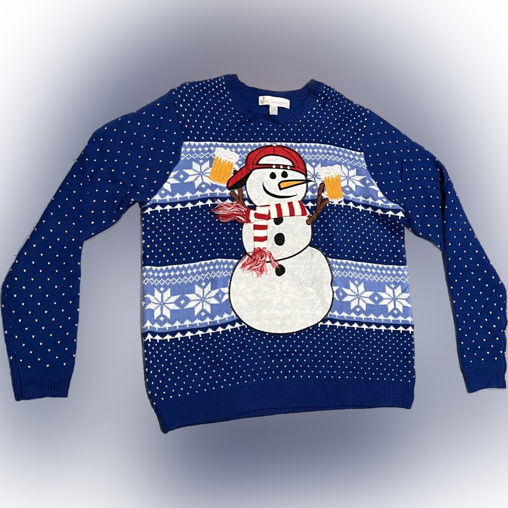 Men’s snowman beer sweater